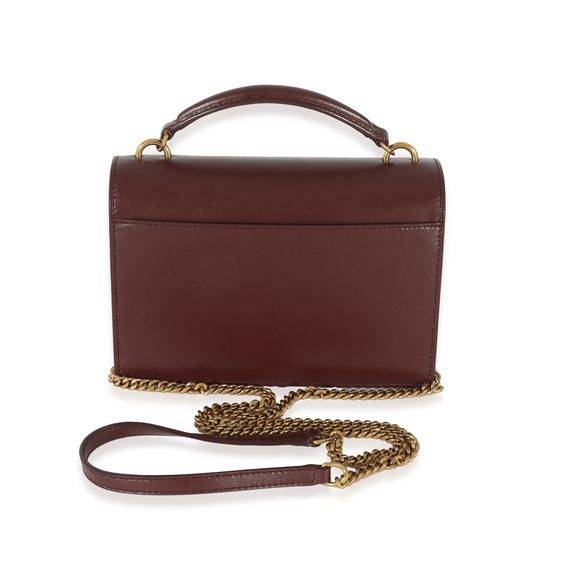 Saint Laurent Burgundy Leather Small Sunset Chain Bag - Picture 3 of 8